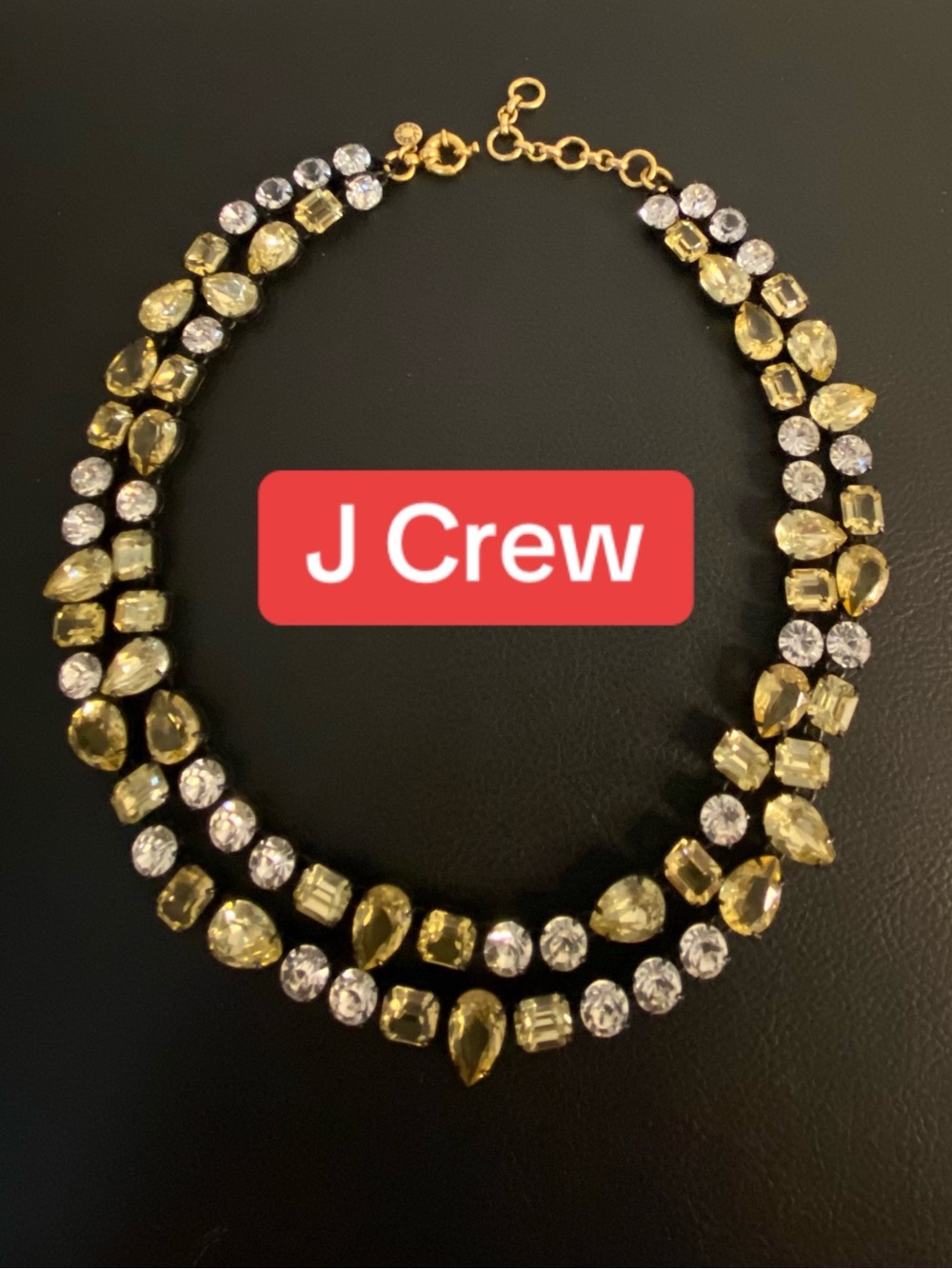 J. Crew Gold-Tone Necklace with Yellow and Clear Stones